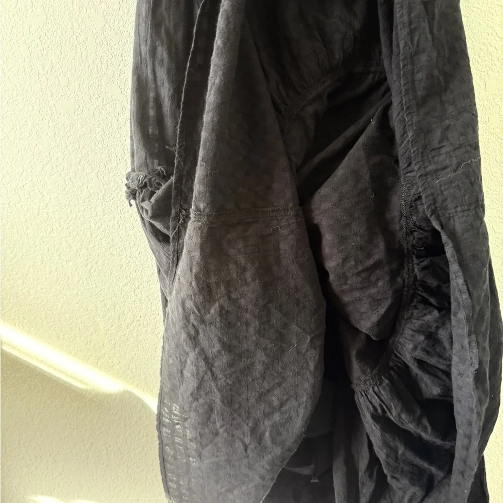 MARBLE Black Ruched Maxi Dress with Flutter Sleeves - Picture 6 of 9